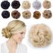 40G Curly Messy Hair Bun Updo Scrunchy Scrunchie Donut Hair Extensions Bleach Blonde Chignons Wavy Hairpiece Ribbon Ponytail Extension