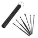Healifty Ear Wax Removal Kit Ear Cleaner 6 Piece Stainless Steel Ear Pick and Portable Storage Box Remove Earwax Anytime Anywhere Black