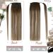 Easyouth Human Hair Wrap Around Ponytail Extension | Brown to Blonde Ombre | 18 Inch 80g | 4-Pony Style - Buy Online on GoSupps.com