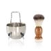 Felenny 3 in 1 Men's Shaving Brush Set Shaving Brush Stainless Steel Shaving Bowl Steel Brush Holder Deep Design Large Capacity