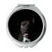 YENDOSTEEN Mirror Compact Mirror Animal Dog Black Canine Pet Gloomy Dark Portrait Pocket Mirror portable mirror
