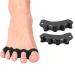 Toe spreader silicone toe separator correction for all toes 2 pieces of silicone toe separators for pedicure toe correction hallux valgus footsteps spreader universal size for women and men (Schwarz)