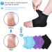 Moisturizing Gel Heel Socks for Dry Cracked Heels - 3 Pairs, Open Toe Spa Socks for Dryness, Infused with Vitamins - Blue/Purple/Black - Buy Online on GoSupps.com