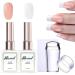 French Manicure Kit Gel Nail Polish Set for French Manicure White Nude Jelly Gel Polish Set with Nail Stamper Gel Polish for French Tips Set Soak Off UV/LED French Manicure Gift Set for Women Girl
