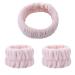 Plush Hair Band Cosmetic Makeup Washing Face Shower Spa Elastic Hair Hoop Warm white