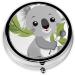 Buy Cute Koala Printed Mini Round Pill Box | 3 Compartment Travel Pill Organizer for Home & Office - Buy Online on GoSupps.com