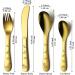 Evanda Gold Toddler Utensils Gold Titanium Coated 4 Pieces Stainless Steel Toddler Silverware Set Kids Utensils Forks and Spoons Mirror Polished Smooth Round Tableware and Dishwasher Safe 2.gold - Buy Online on GoSupps.com