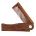 Bart comb made of wood for men beard comb foldable bar cleaning ridge-beard brush made of natural wood beard antistatic mustache pocket ridge brushes foldable beard care tools for Eastuy wood color