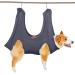 Vedran Dog Grooming Hammock Helper, Pet Grooming Towel with Two Hooks for Help Dog and Cat Trim Nails and Grooming S Grey