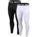 Holure Men's 2 Pack Compression Pants Base Layer Sports Leggings Running Pants for Men Fitness Tights S Black / White