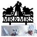 Motorcycle Wedding Cake Topper Funny Mr and Mrs Cake Topper - The Bride and Groom Kissing Face to Face Before Their Motorcycle Funny Motorcycle Bride and Groom Cake Topper