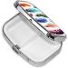 Colorful Hand Drawn Feathers Square Pill Box - Portable Medicine Organizer for Travel - Buy Online on GoSupps.com