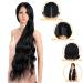 Super Long Wavy Lace Front Wig with Baby Hair - 36 Inch 1B | Synthetic 130% Density Wig - Buy Online on GoSupps.com