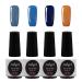 JOLIGEL 4Pcs Gel Nail Polish Set Starter Kit 7.3ml Soak Off for Nail Art Design UV LED Manicure Semi Permanent Long Lasting Mirror Finish Non-Toxic Resin 015 Blue and Caramel