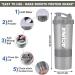 ACUNA Protein Shaker Bottle 600ml with 3 Layered Cups - Steel Mixing Ball - Easy to Clean Gym Shaker Bottle (Grey) - Buy Online on GoSupps.com