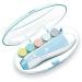 Baby Nail File Electric Baby Nail Trimmer with LED Front Light Safe and Quiet Baby Nail Clipper with 6 Grinding Heads for Newborn Infant Toddler Kids or Women (Blue)