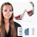 Heated 3D Eye Wrinkle Massager Microcurrent Red Light Therapy for Puffiness Dark Circles Under Eye Bag Reduction Rechargeable and Foldable Vibration Eyecare Glasses Advanced Eye Mask with 3 Modes