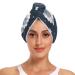 Sheeps on Dark Blue Background(2) Hair Towel 2 Pack Super Absorbent Hair Drying Towel Quick Dry Hair Turbans Head Towel with Button Twisty Wrap for Women Girls
