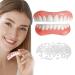 2 Pairs Dentures - Comfortable fit Elastic Teeth  Nature and Comfortable Fake Teeth for Missing Teeth