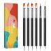 Lofuanna 6 pieces of professional nail brush double end nail art brush kit brush for nails dotting painting drawing tools line pen for gel polish nail designs nails make your own black
