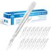 15 Pack Surgical Blades 23 with Stainless Steel Scalpel Handle High Carbon Steel Dermablade Blades Individually Wrapped Sterile for Dermaplaining Podiatry Crafts & More (23)
