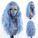 Shop Aqua Blue Lace Front Wigs for Women - 24in Heat-Resistant Synthetic Hair 13x3 Side Part - Green Mirn Wellig - Buy Online on GoSupps.com