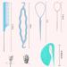 9PCS Hair Loop Tool Set with 1000 Colorful Rubber Bands | Pain-Free Ponytail Cutter & Topsy Tail Hair Tools | Metal Pin Rat Tail Comb & Hair Curler for Styling | Suitable for Adults - Buy Online on GoSupps.com