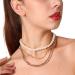 Shop Aimimier Bridal Layered Pearl Choker & Cuban Link Chain Necklace - Vintage Statement Jewelry for Women & Girls - Buy Online on GoSupps.com