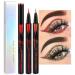 evpct 2Pcs Glitter Sparkle Shimmer Red & Bronze Liquid Eyeliner Makeup Pen Set  Metallic Satin Finish Colorful Colored Sparkle Eye Liner Pen Waterproof Smudge Proof Long Lasting High Pigmented 2 Count (Pack of 1) Red & B...