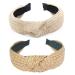 Lvyeer 2 Piece Raffia headband for Women Straw Knotted Headbands Top Knot Headband Summer Headband for Women Boho Headband Hair Bands for Woman Girl Hair Accessories (2 Piece-A)