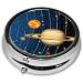 Outer Space Solar System Round Pill Box - 3 Compartment Mini Portable Travel Medicine Organizer for Vitamins & Tablets - Buy Online on GoSupps.com