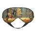 Deer Print Unisex Sleep Mask Double-Sided Eye Mask Ideal for Sound Sleep and Skin Care Black