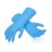Vgo... Heavy Duty Cleaning Gloves Lined Nylon Household Gloves Reuseable in TPE Latex Free Thicker Antislip Washing Up Gloves for Kitchen Bathroom Gardening Painting with Flower Flavor 1 pair Large(pack of 1) Blu