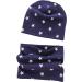 VUCDXOP Baby Children's Cotton Hat Scarf Set Winter Boys Girls Beanie Hats + Tube Scarf Set of 2 Autumn Winter Soft Cotton Beanie Hat Neckerchief Round Scarf Neck Warmer Set Color#8 L (Suitable for 3-7 year children)