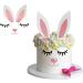 Easter Bunny Ears Cake Topper Decorations with Eyelashes Nose Picks for Easter Rabbit Theme Happy Birthday Spring Easter Party Decor Supplies - Buy Online on GoSupps.com