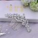 Bride Wedding Crystal Hair Bridal Flower Side Hair Clip Rhinestone Bridal Comb Barrette Handmade Flower Hair Clip Head Pieces Bridal Headpiece Wedding Accessories for Women and Girls - Silver - Buy Online on GoSupps.com