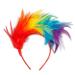 Tabanzhe Rainbow Feather Headband - Vibrant Pride Hair Accessories for Costume Fancy Dress and Outfit Styling Perfect for Women Girls and Adults
