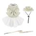 Dog Bowknot Harness Dresses Hat with Leash Set Dog Skirt Breathable Princess Pet Dress Clothes Outfits for Small Dogs Girl Cat Apparel Wedding Birthday Party (Light S) S Blue