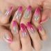 Metallic Ombre Ballerina Press On Nails - Bright Gradient Manicure with Mirror Tips - Buy Online on GoSupps.com