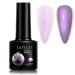 Colour Changing Gel Nail Polish - Shimmer Glitter Gel Nail Varnish - Thermal Temperature Change Purple to White UV Gel Nail Polish - Soak off Sparkly Reflective Glitter Gel Polish