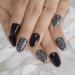 HUJL Artificial Nails - Silver & Black Crossed Full Cover Fake Nail Tips (24pcs/set) | Premium Quality & Easy Applicator - Shop Internationally! - Buy Online on GoSupps.com