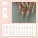 Luvadeyo 24 PCs Press On Nails Medium White French & Swirl Designs | Acrylic Fake Nails with Glue for Women The Pink Wave - Buy Online on GoSupps.com