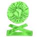 Peak Green Satin Edge Scarf Set for Lace Frontal Wigs - Double-Layered Sleep Bonnet for Kids and Adults - Buy Online on GoSupps.com
