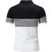 Men's Casual Slim Fit Contrast Color Patchwork Polo Shirt - White | Small A01 - Buy Online on GoSupps.com
