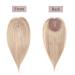 10 Inch 100% Remy Human Hair Clip in Topper Silk Base Toppee Hand-made Hairpiece for Women - Middle Part, 120% Density, #18P613 Ash Blonde&Bleach Blonde - 35g - Buy Online on GoSupps.com