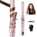 Rotating Curling Iron - 28mm/1.1 Inch Automatic Curling Iron Multi-Setting Temperature Waves Curler 30s Fast Heating Suitable for Medium/Long Hair (Pink)