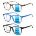 COJWIS 3-Pack Progressive Multifocus Reading Glasses Blue Light Blocking for Women Men Spring Hinge Computer Readers (3 MIX 1.50 multiplier_x) 3 Mix 1.5 x