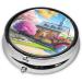 Unicorn Fairy Tale Round Pill Box - 3 Compartment Organizer | Portable Travel Pill Case for International Shipping - Buy Online on GoSupps.com