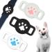 Coholl protective cover compatible with Apple Airtag case 3 pieces Silicone shell for GPS Finder dog collar anti-oste pet loop holder case for cat dog collar children older black+white+light powder
