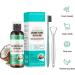 Coconut Oil Pulling Mouthwash - Mint Flavor Alcohol-Free Includes Tongue Scraper & Toothbrush | International Shipping Available - Buy Online on GoSupps.com